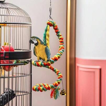 Bird Swing Frame Suitable For Bird Grinding Claw Relief Can Be DIY Bird Frame Shape Arbitrary Bird Cage Decoration Suitable For Bird Valentine's Day Gift Rope Fold Open Packaging Can Be DIY