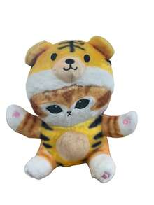 "Peluche Doble Cara de Buhho y Gato - Ideal para Niños y Adultos - Amarillo - Ver 2