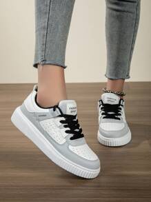 Tenis casuales de lona para mujer, zapatillas de tenis blancas de moda y versátiles de corte bajo