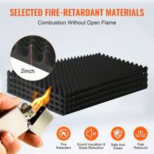 Acoustic Foam Panels, High Density Soundproof Wall Panels, Fire-Resistant Acoustic Panels, Sound Dampening Absorbing Panels For Studio Wall And Ceiling, Black