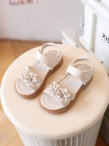 Girls White Flower Sandals Children Summer Toddler Flat Sandals