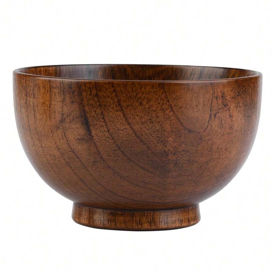 Bol en bois naturel fait à la main pour enfant, récipient pour aliments, vaisselle résistante à la chaleur (11 cm)