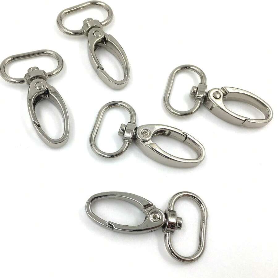 5/15/20 Pcs 1-Inch (Approx. 2.5cm) Inner Diameter Oval Lobster Clasp Swivel Snap Hook, Rotating Spring Clip For Shoulder Strap, Bag, Wallet