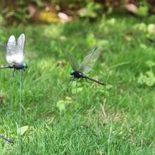 5pcs Realistic Dragonfly Yard Stakes - Durable Plastic, Suitable For Potted Plant Decor In Spring & Summer, Autumn Celebration, Repel Mosquitoes And Other Annoying Insects, Garden Lawn Decoration, Use To Build A Vibrant Garden