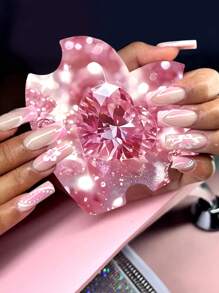 10 件心形指甲圆盘美甲展示卡手工指甲摄影道具纸板按压式指甲沙龙配件美甲技术道具指甲自拍展示板适合美甲师 - 彩色 - 查看 4