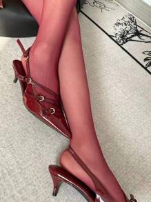 1 Pair Of Women's Translucent Sexy Pantyhose, Spring And Summer Slim Fit Leg Date Underwear Fashionable Versatile Solid Color Tight Stockings/Tights