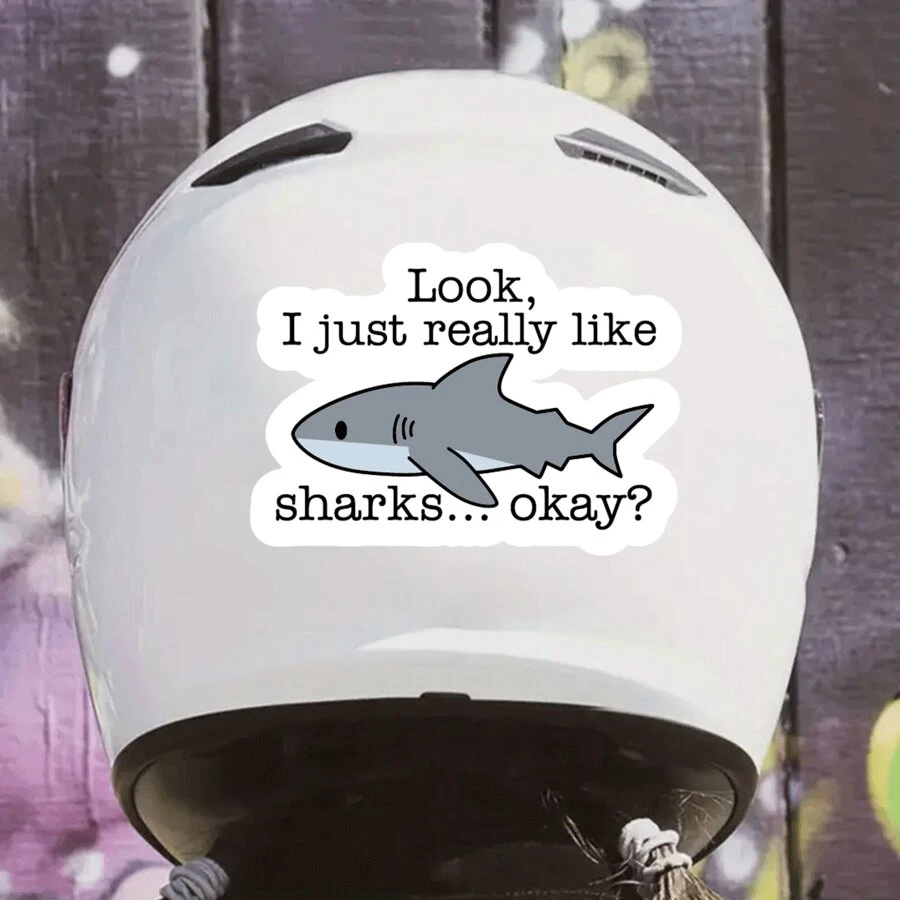 1PC Funny Meme Sharks Sticker, Shark Lover Sticker, Funny Shark Sticker, Shark Decal, Best Gift For Shark Lover