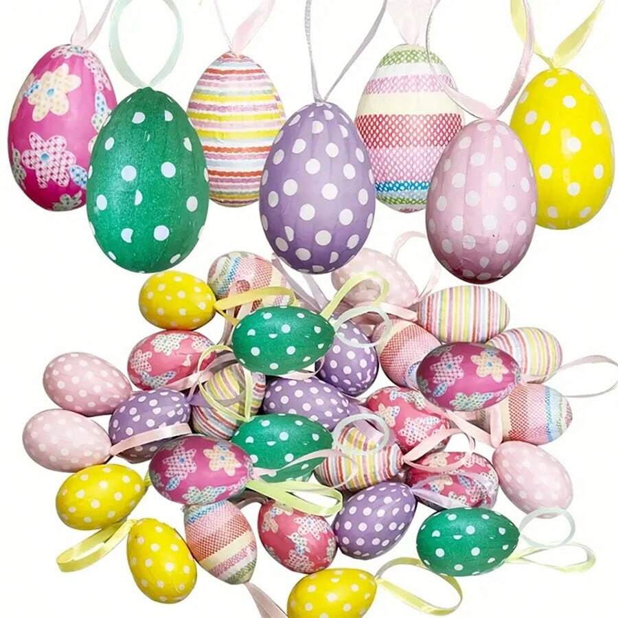 Easter Egg Hanging Decorations, Easter Decor Exquisite Design, Suitable For Outdoor Decor, Holiday Decoration, Home Events, Party Setups, Gift-Giving, Adding Fun And Ritual To Easter Parties, Perfect Gift For Loved Ones And Friends, Decorative Eggs, Easter Egg Hunt, Spring Festival - Multicolor - View 1