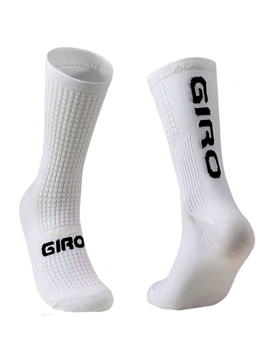 Giro Running High-Cut Socks With Microfiber Compression For Gym Bike Unisex Women Men - 白色 - 查看 1