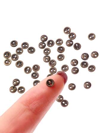 20pcs/Pack Miniature Metal Round Buttons For BJD Doll Clothes, 3mm, 4mm, 5mm, Suitable For 1/12, 1/6, 1/8 Doll Sizes, DIY Sewing Doll Clothing Accessories
