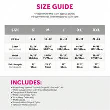 LADIES FACTORY WORKER COSTUME - OOMPA LOOMPA BOOK WEEK - EYEBROWS - FACEPAINT STRIPED TIGHTS - GREEN WIG - WHITE GLOVES - Costume with Accessory Set - View 3