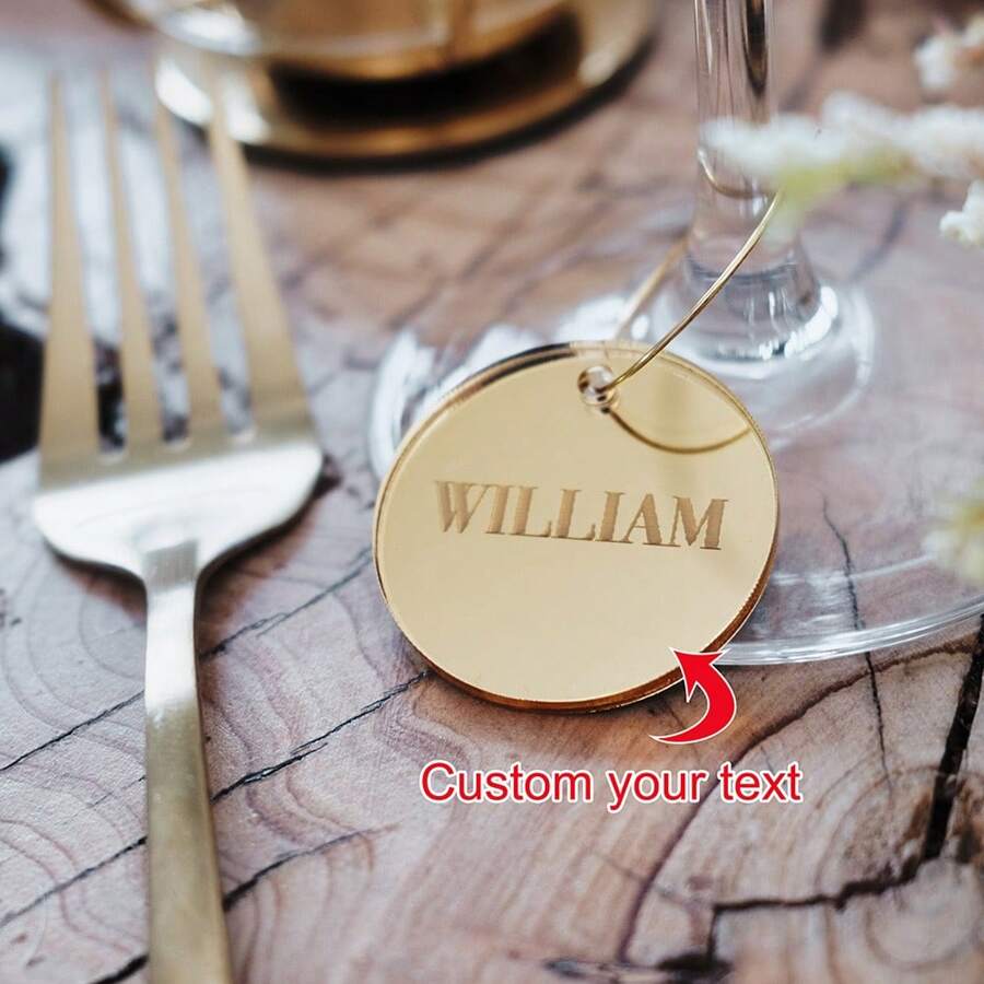 Personalized Acrylic Tall Cup NameTag, Wedding Name Tag, Thank You Label, Save The Date Tag, Valentines Day Tag, Reception Token, Luxury Tag, Cake Charm ,Waterproof,Reusable,Ornamental Mother's Day Graduation,Multi-Functional,Adjustable,Durable,Ornamental,Reusable,Exquisite,Adorable,High-Quality,Modern,Colorful,Cute,Comfortable,Stylish,Custom,Personalized,Unique,Ideal Gifts For Him,Ideal Gifts For Her,Boyfriend,Girlfriend,Dad,Mom,Family,Friends,Son,Daughter,Office,Tea Room,School,Home,Home Refresh,Customized Wedding Crafts