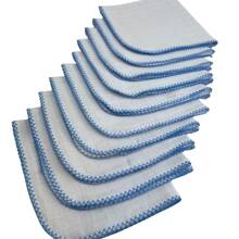 Kit com 5 Fraldas De Boca Babete Tecido Duplo Quadriculado 33cm x 33cm Com Bico em Picueta Crochê - Para personalização, bordadeiras, pintar, bordar, dar de presente, customizar - Paninho de Boca Enxoval