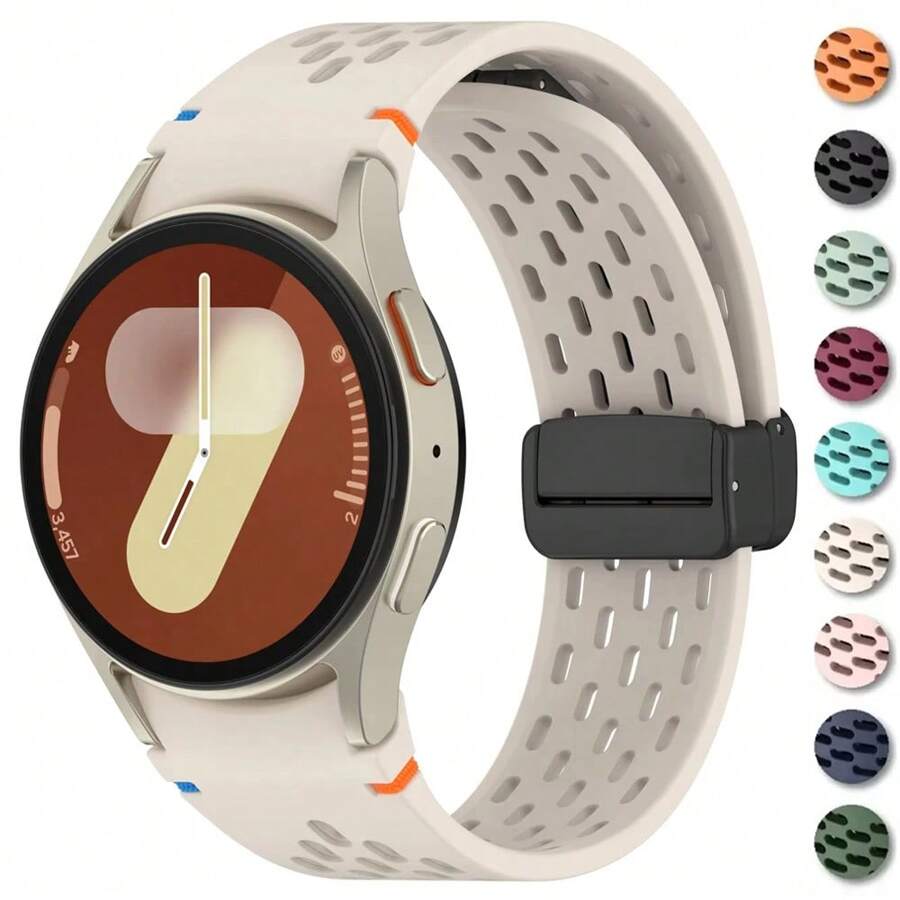 Correa de silicona sin huecos compatible con Samsung Galaxy Watch 7 6 5 4 FE de 40/44mm, 5Pro de 45mm, compatibles con pulsera para Galaxy Watch 6 Classic de 47mm - Reloj Samsung7/6/5/4 - Ver 1