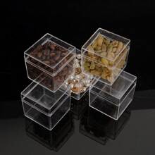 1pc Highly Transparent PS Plastic Square Storage Box, Jewelry Gift Packaging Box, Holiday Candy Packaging