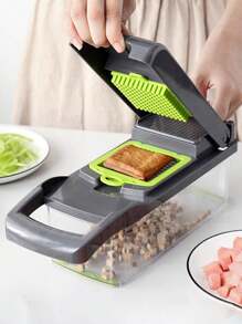 1/16 Pieces/Set, Vegetable Slicer, Multifunctional Fruit Slicer, Snap On Fresh-Keeping Box Manual Food Grinder, Vegetable Slicer, Container Cutter, Onion Slicer, Household Potato Shreds, Kitchen Supplies, Kitchen Small Tools, Dormitory Essentials, Multifunctional Vegetable Slicer, Potato And Radish Slicer, Vegetable Slicer And Slicer