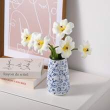 NJCHARMS 3pcs White Ceramic Vase Set, Flower Vase For Farmhouse Boho Home Decorative, Boho Vases For Kitchen, Bedroom, Office, Living Room, Bathroom, Shelf Centerpiece Table Decorations Gifts Birthday Graduation