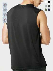 Set de 3 camisetas sin mangas ligeras y transpirables para hombre, para deportes, fitness, culturismo, correr, entrenamiento matutino y vespertino