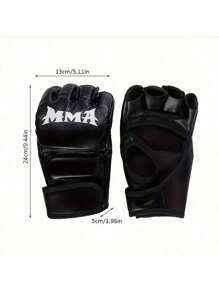 1 pieza Guantes de boxeo para adultos, guantes con media-palma sin dedos con garra de tigre MMA acolchados, ideales para regalos de cumpleaños, Navidad, fiestas