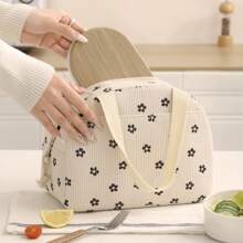 GODWOODS Insulated Black Daisy Lunch Bag For Women Men, Lunch Containers Reusable High Capacity Lunch Tote Bags For For Work Picnic Bag For School School Accessories School Stuff