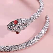 1pc Punk Snake Shape Bracelet For Women Fashion Simple Silver Color Zirconia Adjustable Cuff Bracelet Wedding Jewelry Gifts