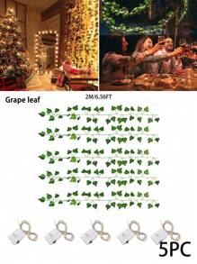 20 Led Battery Powered String Lights, 2m Copper Wire Fairy Lights With Stars & Ivy Leaf Garland, Hanging Vine Lights For Home Bedroom, Christmas, Parties, New Year, Wedding Decorations Garden Lights Garden Decor Room Decor Gifts Birthday Graduation