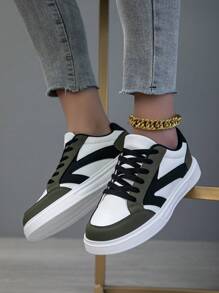 Damen Lässig Sneaker, Modestreet-Style kleine weiße Schuhe, leichte Skateboard-Sneaker