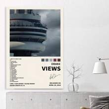 Framed Drake "Views" Album Cover Canvas Poster, Signed Art, Sports Landscape, Bedroom & Office Decor, Music Fan Gift  High Quality Canvas