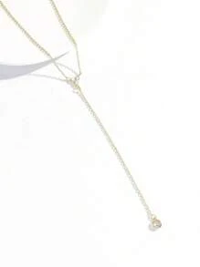 1pc Y-Shaped Sparkling Zirconia Inlaid Clover & Round Pendant Necklace, Women's Birthday & Valentine's Day Gift, Elegant Jewelry Accessory, Suitable For Daily Outfit Matching,Mom,Mother,Mother's Day,Gift