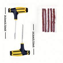 包含 29/48 件汽车轮胎修理套件、应急轮胎修理套件、补片和胶水搅拌器 - 易于使用的应急轮胎修理套件