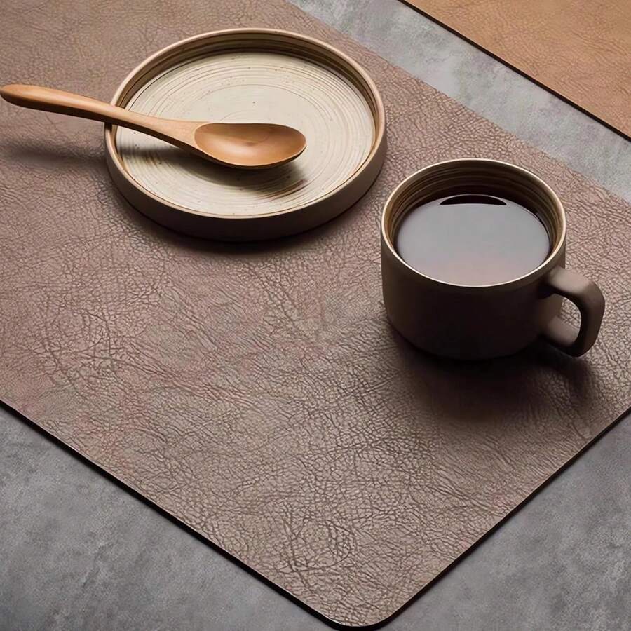 Faux Leather PU Table Placemats, Waterproof Oil-Proof Dining Mat, Heat Insulation Coasters For Home