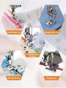 11/16/42 pièces Ensemble de pied presseur pour machine à coudre, Compatible avec Singer, Brother, Janome, Kenmore, Babylock, Elna, Toyota, New Home et plus