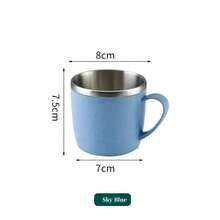 Double-Layer Anti-Scald Stainless Steel Cup With Plastic Handle Coffee Milk Tea Water Drinking Cup For Home Office