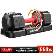 Pooboo 55LB Adjustable Dumbbells 15lb To 55lb Adjustable Dumbbells For Home Gym Exercise Equipment - Single - View 1