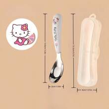 Cuchara para comida de bebé de acero inoxidable 304 con diseño de personajes de dibujos animados , cubierto de bebé