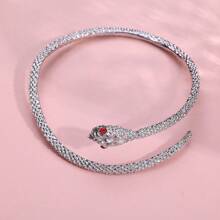 1pc Punk Snake Shape Bracelet For Women Fashion Simple Silver Color Zirconia Adjustable Cuff Bracelet Wedding Jewelry Gifts