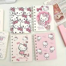 Sanrio 1pc Hello Kitty spiraal notitieboekje, cartoon thema kantoor schrijfblok, schattig ontwerp, geschikt voor school en thuisgebruik, terug naar school, spiraal notitieboekje