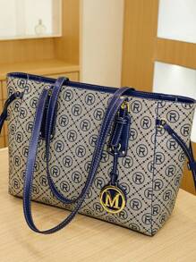 Oversized Umhängetasche, Handtasche mit großem Fassungsvermögen, modische & vielseitige Schulter Umhängetasche für Frauen, 2025 neue Farbblock Vintage Lässig Große Tasche