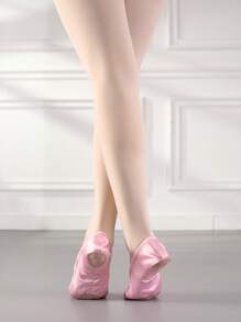 Girls ' Practice Dance Shoes, Children's Satin Soft-Soled Flat Shoes, Peach Pink Ballet Dance Shoes - Coral Pink - View 4