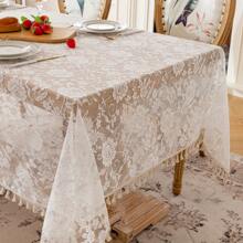 1pc Lace Table Cover Elegant Floral Design For Dining Wedding Decor