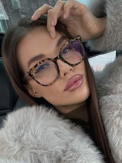 两副女士亚克力波西米亚撞色休闲方框轻便眼镜，适合日常阅读和通勤。