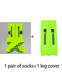 1 Pair Of Professional Anti Slip High Flexibility High-Quality Football Breathable Sports Running Bicycle Hiking Football Socks And 1 Pair Of Comfortable Breathable Leg Covers Sports Set - Multicolor - View 12