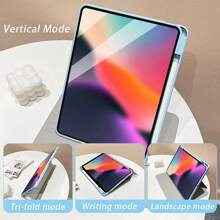 1pc, Pen Slot + 720° Rotation Apple Tablet Case Pro 2024 13 Inch/5th /6th/7th /Pro 11 Inch 1st 2nd /Air6 2024 4th 5th Gen/8th /9th Gen/10th Office Supplies, LOGO Hole Drop-Proof And Shockproof, PU Leather, Automatic Wake-Up/Sleep, Simple Gradient Color Pattern, Acrylic Hard Back Panel, Silicone Soft Edge Design, With Support Slot IPad Case Gift
