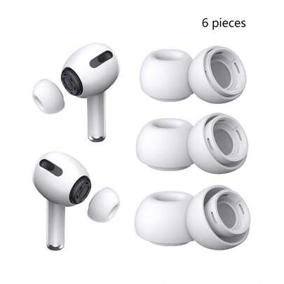 6 miếng đệm tai nghe bằng silicon tương thích với Pro, tai nghe Bluetooth không dây, chống ồn