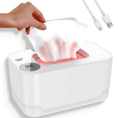 SHIXIONG Calentador de Toallitas Humedas Portatil, Calienta Toallitas Humedas con Luz Nocturna, Calentador Toallitas Humedas con Ajuste de Temperatura, Gran Capacidad, Muy Adecuado para Viajes Familiares.