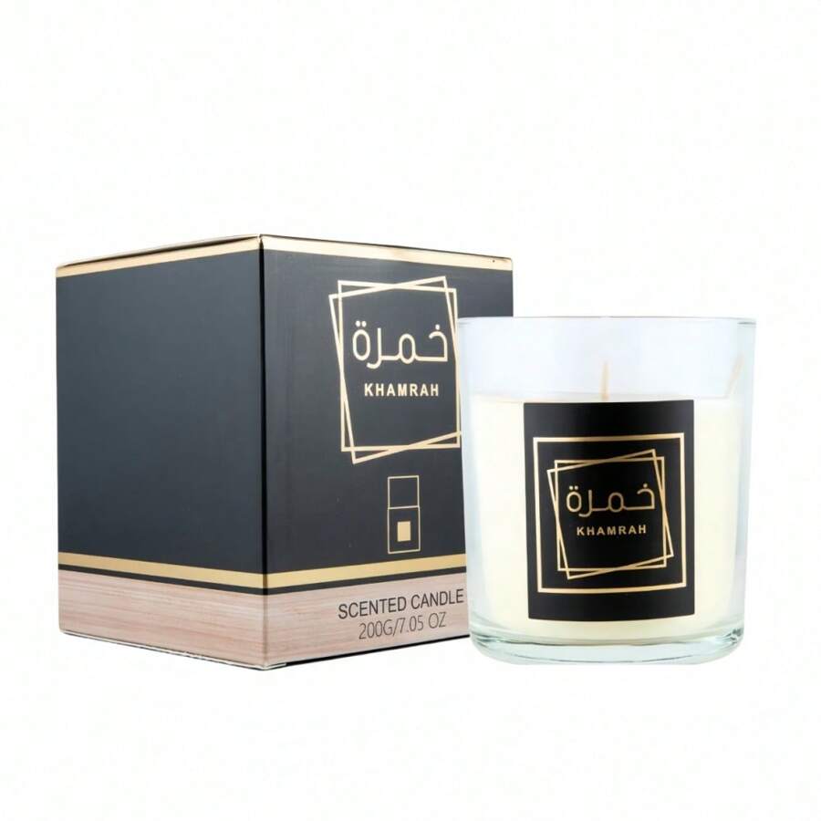 Lattafa Scented Candle 200G - Yara - Ameerat Al Arab - Yara Candy - Asad - Khamrah (Scented Candle) - Khamrah - View 1