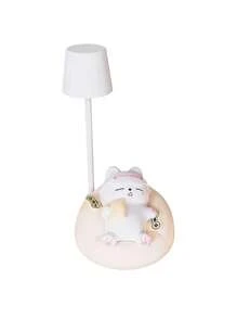 1 pièce Nouvelle lampe d'apprentissage Veilleuse de nuit chat mignon endormi USB rechargeable Lampe de nuit pour chambre à coucher Salon Bureau Petit éclairage Lampe de chevet Forme de chat endormi Cadeaux créatifs et originaux pour amis et famille Beaux cadeaux convenant pour Thanksgiving, Pâques et d'autres cadeaux de vacances