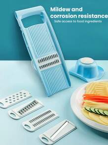 五合一蔬菜切片机、多功能水果切块机、手动食物研磨机、蔬菜磨粉机、土豆捣碎机、土豆切丝机、厨房工具套装，随机发货 - 彩色 - 查看 3