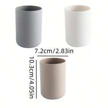 1pc Simple Solid Color Rinse Cup, Basic Plastic Tooth Brush Holder Cup, Minimalist Bathroom Cup, Bathroom Accessory - Multicolor - View 11