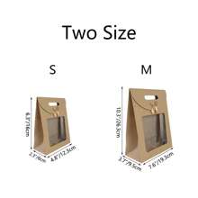 1/10/20pcs Simple & Stylish Flip-Cover Bowknot Transparent Packaging Bags, Gift Bags, Butterfly Decor, Flower Packaging Display Bags, Flip Cover Gift Bags, Adhesive Transparent Window, Small Brown/White Gift Bags, Suitable For Home Storage, Holiday Gifts, Office, Wedding Favors, Great For Gifts To Girlfriends, Friends, Teachers, Leaders, Elders